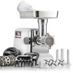 The Powerful STX Turboforce Classic 3000 Series Electric Meat Grinder & Sausage Stuffer 4 Grinding Plates, 3 - SS Blades, Sausage Tubes & Kubbe Maker. 2 Free Meat Claws & 3 in 1 Burger-Slider Maker!