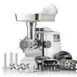 The Heavy-Duty STX Megaforce Classic 3000 Series Air Cooled Electric Meat Grinder Sausage Stuffer 4 Grinding Plates, 3 SS Blades, Sausage Tubes, Kubbe...